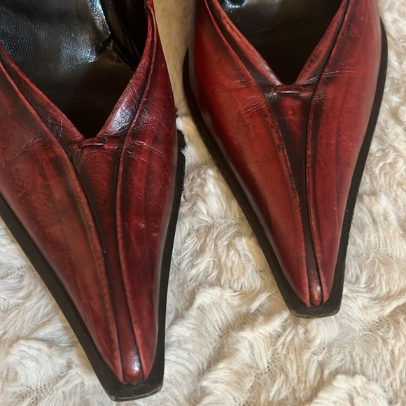 Enrico Del Gatto Red Genuine Leather Pumps - Picture 3 of 10